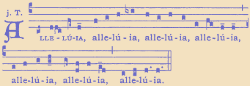 Après Pâques, le chant de l'Alleluia (Louez Dieu, en hébreu) exprime la joie des chrétiens.